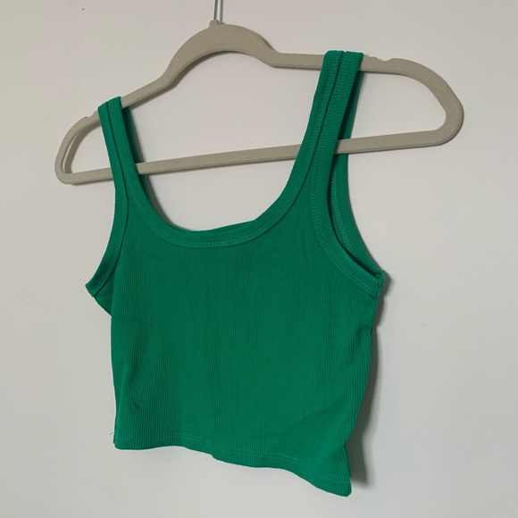 TWO FOR ONE BUNDLE - Pink and Green identical cropped tank tops. - Picture 8 of 10